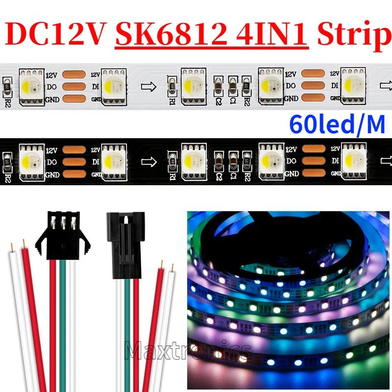 Ʈ LED Ʈ , RGBW, RGBWW α׷,  ּ  , SMD5050  ȼ  , 1-5M DC12V SK6812, 4in 1